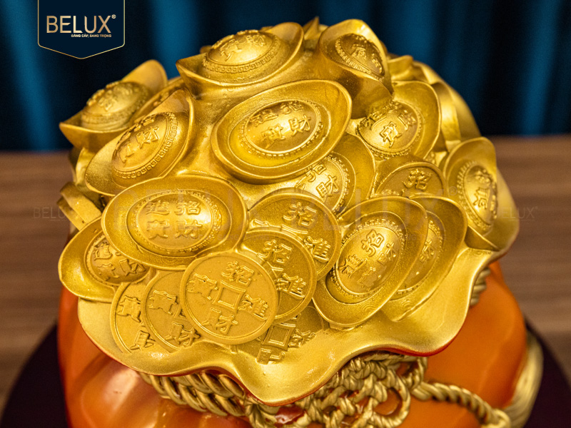 Túi Tiền Vàng bằng đồng decor 22x22x20cm